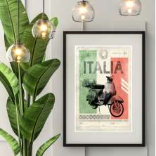 Quadro Vespa Itália - 60x48cm