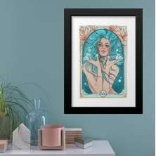 Quadro Vintage Signo Aquário - 60x48cm