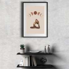 Quadro Yoga Fases da Lua - 60x48cm