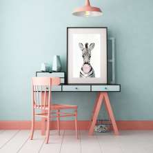 Quadro Zebra Bubble Gum - 60x48cm
