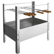 Churrasqueira Portátil Desmontável Inox Para Camping Carvão