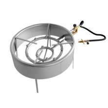 Fogareiro com borda corta vento 12 caulins Alta Pressão 350 mm diâmetro Qualinox 3535-02 