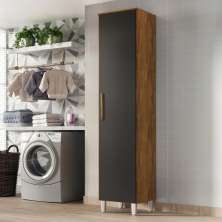 Armario Lavanderia 1 Porta  2,22m  Pés Reguláveis  Castanho/onix