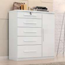 Comoda Livia 5.gav. 1 Porta  Branco