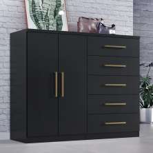 Comoda Madagascar 5 Gav 2 Portas C/ Cabideiro  Onix
