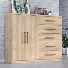 Comoda Madagascar 5 Gav 2 Portas C/ Cabideiro  Teka Madrid