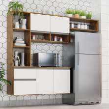 Cozinha Compacta Sol 5 Portas 1 Gav  Castanho/off White