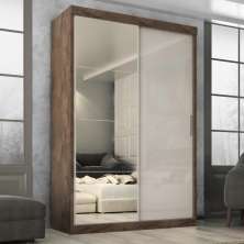 Guarda Roupa  Roma 2 Portas Corre 2gav C/ Esp  Chocolate/off White