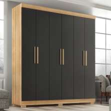Guarda Roupa Casal Lisboa 6 Portas 2 Gav  Com Pés  Teka/onix