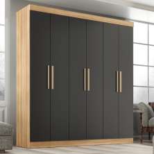 Guarda Roupa Casal Lisboa 6 Portas 2 Gav  Teka/onix
