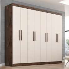 Guarda Roupa Casal Lisboa 8 Portas 4 Gavs  Chocolate/off White