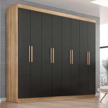 Guarda Roupa Casal Lisboa 8 Portas 4 Gavs  Teka/onix