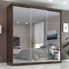 Guarda Roupa Casal Paris  2gav C/esp Nas 3pts Corre  Chocolate/off White