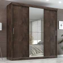 Guarda Roupa Casal Paris 3 Pts Corre 2gav C/ Esp  Chocolate