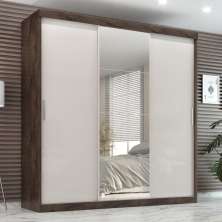 Guarda Roupa Casal Paris 3 Pts Corre 2gav C/ Esp  Chocolate/off White