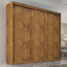 Guarda Roupa Casal Sevilha 3 Portas  Correr 6 Gav.  Castanho
