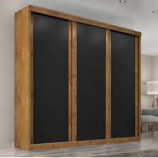 Guarda Roupa Casal Sevilha 3 Portas  Correr 6 Gav.  Castanho/onix