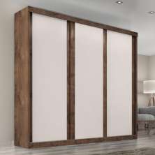 Guarda Roupa Casal Sevilha 3 Portas  Correr 6 Gav.  Chocolate/off White