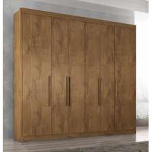 Guarda Roupa Casal Valencia 6 Portas 6 Gav  Castanho