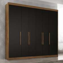 Guarda Roupa Casal Valencia 6 Portas 6 Gav  Castanho/onix