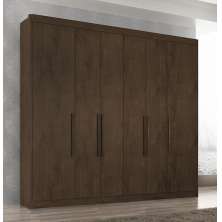 Guarda Roupa Casal Valencia 6 Portas 6 Gav  Chocolate