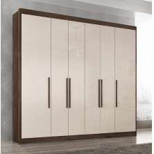 Guarda Roupa Casal Valencia 6 Portas 6 Gav  Chocolate/off White