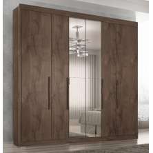 Guarda Roupa Casal Valencia 6 Portas 6 Gav C/ Esp  Chocolate