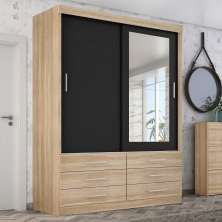 Guarda Roupa Solteiro Capri 2 Portas 6 Gav C/ Espelho  Teka/onix