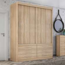 Guarda Roupa Solteiro Capri 2 Portas Correr 6 Gav  Teka Madrid