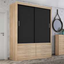Guarda Roupa Solteiro Capri 2 Portas Correr 6 Gav  Teka/onix