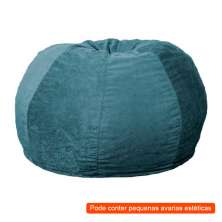 [OUTLET] Puff Confort Maçã Suede Azul 100 cm