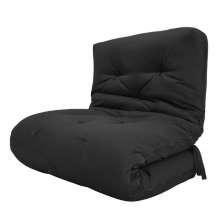 Futon Solteiro Dobrável Oriental Confort Plus Preto Acquablock