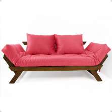 Sofá Japão Futon Goiaba Em Madeira Maciça Cor Imbuia
