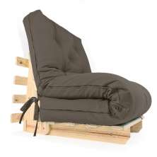 Sofa Cama Solteiro Futon Dobrável Cinza