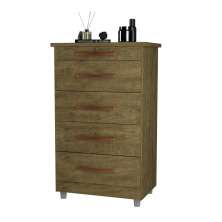 Cômoda Emas 5 Gavetas com 1 Chave – Amendoa Wood – Móveis Primus