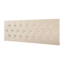 Cabeceira Estofada Painel Quarto Cama Box Casal 1,60 Moderna Paris Com Captonê - Areia Suede - Rpm Móveis