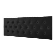 Cabeceira Estofada Painel Quarto Cama Box Casal 1,60 Moderna Paris Com Captonê - Preto Suede - Rpm Móveis