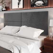 Cabeceira Estofada Suede Para Cama Box Casal Queen 1,60 Capri - Cinza - Lojas RPM 