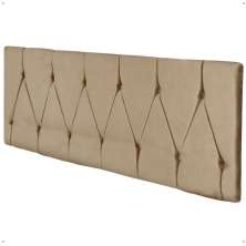 Cabeceira Parede Capitonê Estofado Suede Cama Box Queen 1,60 Quarto Casal Decoração Retrô - Bege - RPM