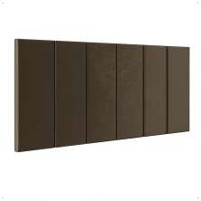 Cabeceira Suspensa Estofada Decoração Quarto Cama Box Casal 1,40 Julia Marrom Suede - Lojas RPM