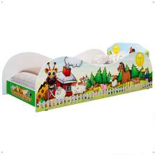 Cama Solteiro Animais Fazendinha Montessoriana MDF Resistente Segura Decoração Quarto Infantil Criança Menina Menino - RPM  