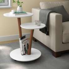 Conjunto Mesa Apoio e Lateral Vitória - Branco - RPM Móveis