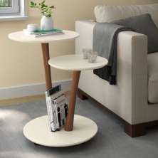 Conjunto Mesa Apoio e Lateral Vitória - Off White - RPM Móveis