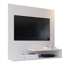 Estante Painel Parede Smart New TV 32 Polegadas Prateleiras Decorativas Sala Quarto Pequeno Retrô – Branco - RPM