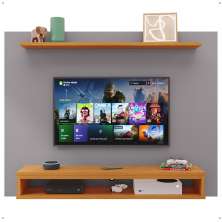 Painel Suspenso Nairóbi Prateleira Superior Nicho Tv até 48 Polegadas Sala Estar Quarto - Cinza/Cinamomo - Lojas RPM