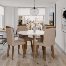 Mesa com Pés Oblongo Leeds Off White