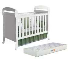 Berço Mini Cama Danny Branco Fosco com Colchão D18 de 10cm - Reller Móveis