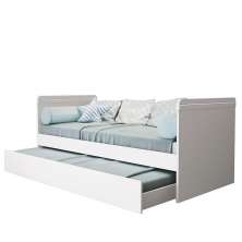 Cama Babá com Auxiliar Nuth Branco Fosco e 2 Colchões Supreme - Reller Móveis 