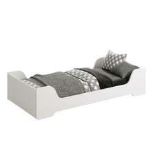 Cama Evolutiva 2 em 1 Zaki Branco Fosco e Colchão D33 - Reller Móveis