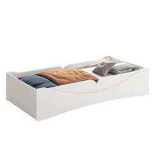 Cama Evolutiva Luna Branco Fosco com 2 Kits Proteção Lateral Lisa e Colchão D33 - Reller Móveis